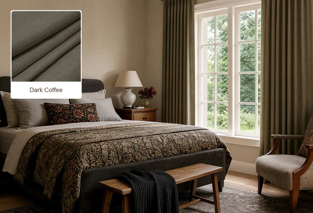 Beige Lucas curtain fabric swatch