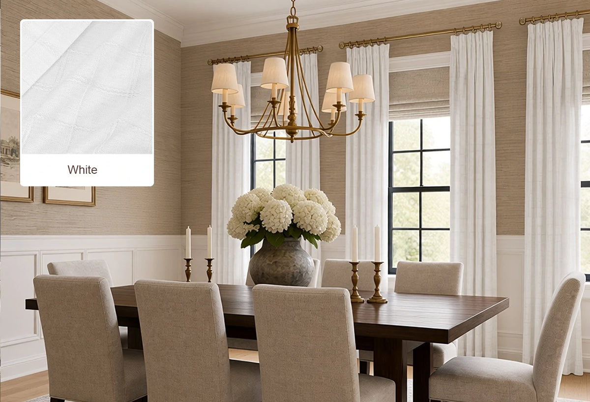 Beige Lucas curtain fabric swatch