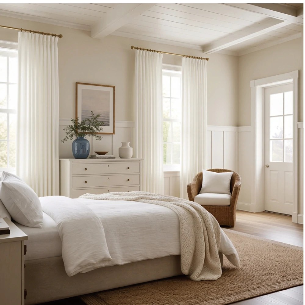 Soft cotton-like Lucas curtain fabric