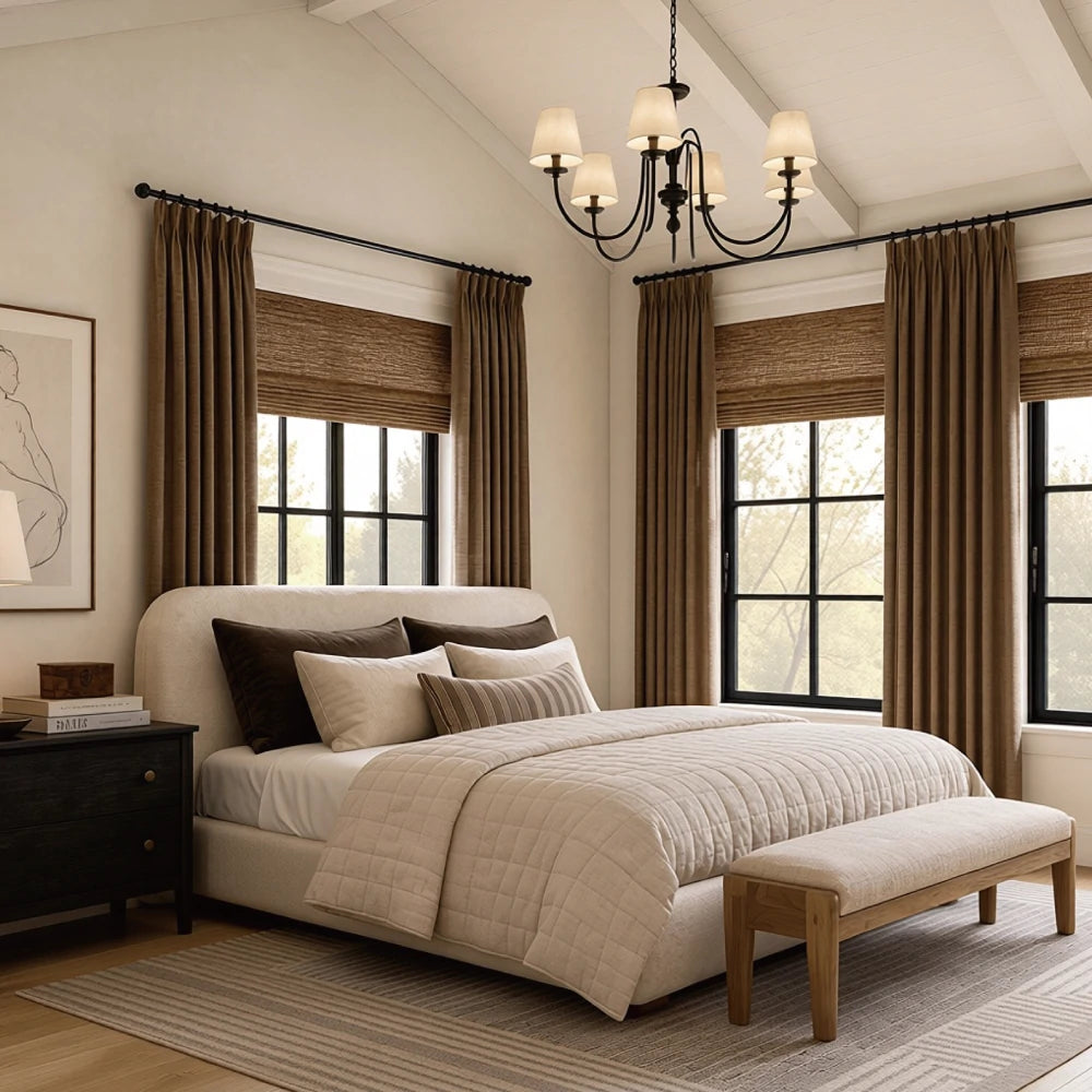 Soft cotton-like Lucas curtain fabric