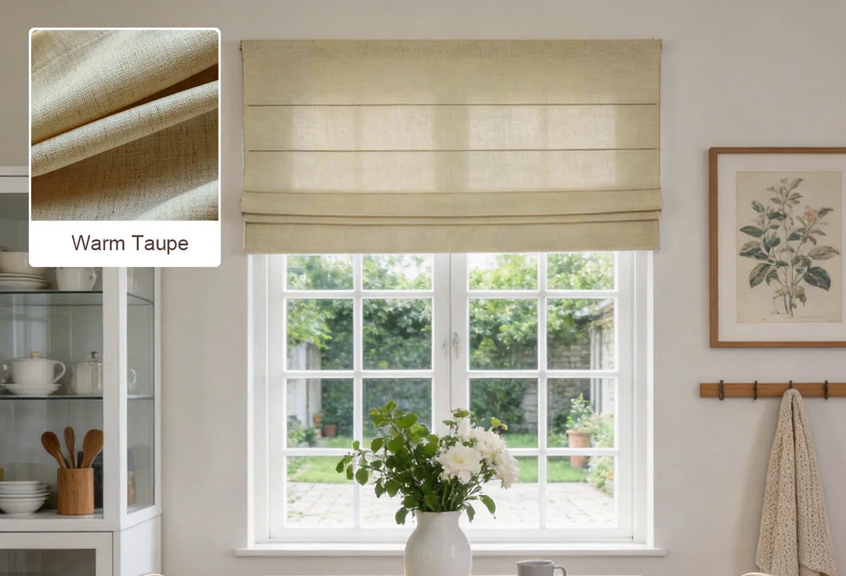 Warm Taupe Jasper Roman shade fabric