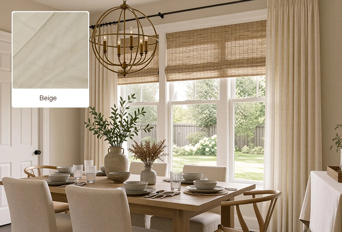 Light Brown Lucas curtain fabric swatch