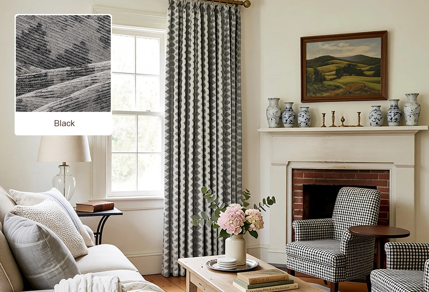 Light Brown Lucas curtain fabric swatch