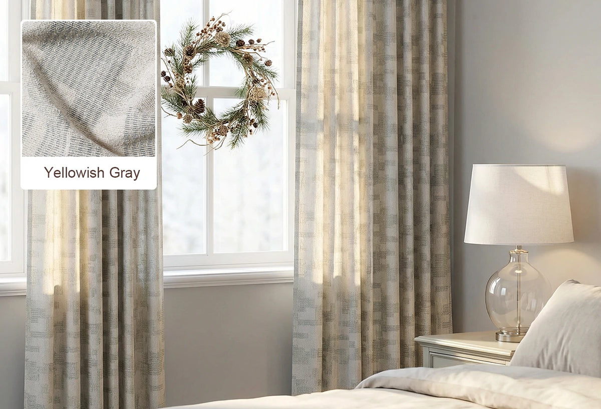 Light Brown Lucas curtain fabric swatch