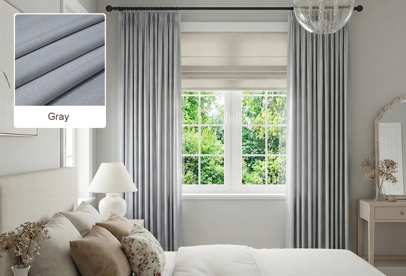 Lucas curtain fabric swatch