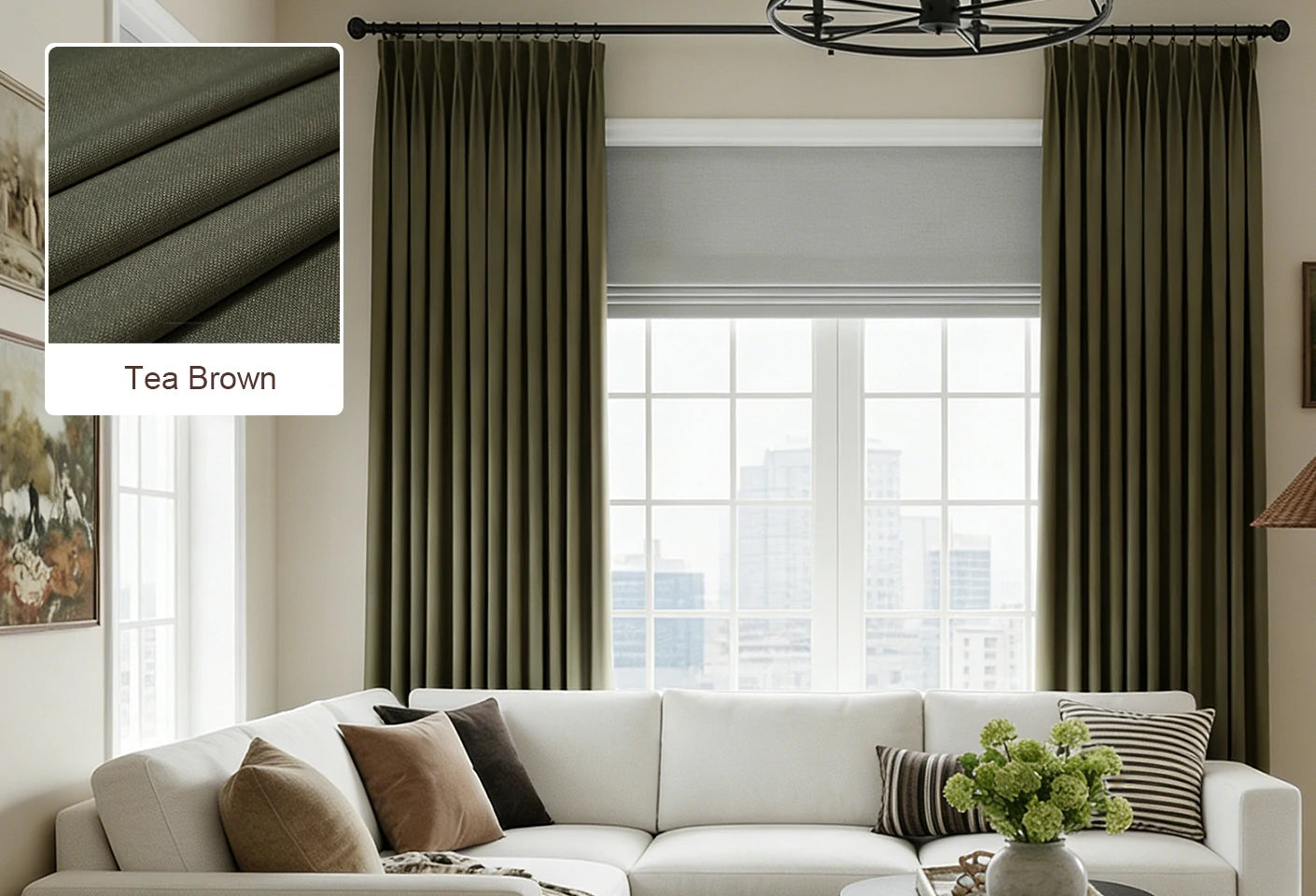 Lucas curtain fabric swatch