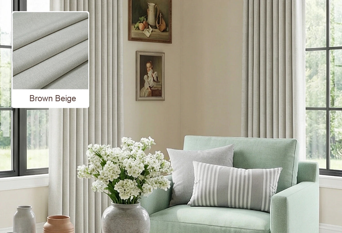 Lucas curtain fabric swatch