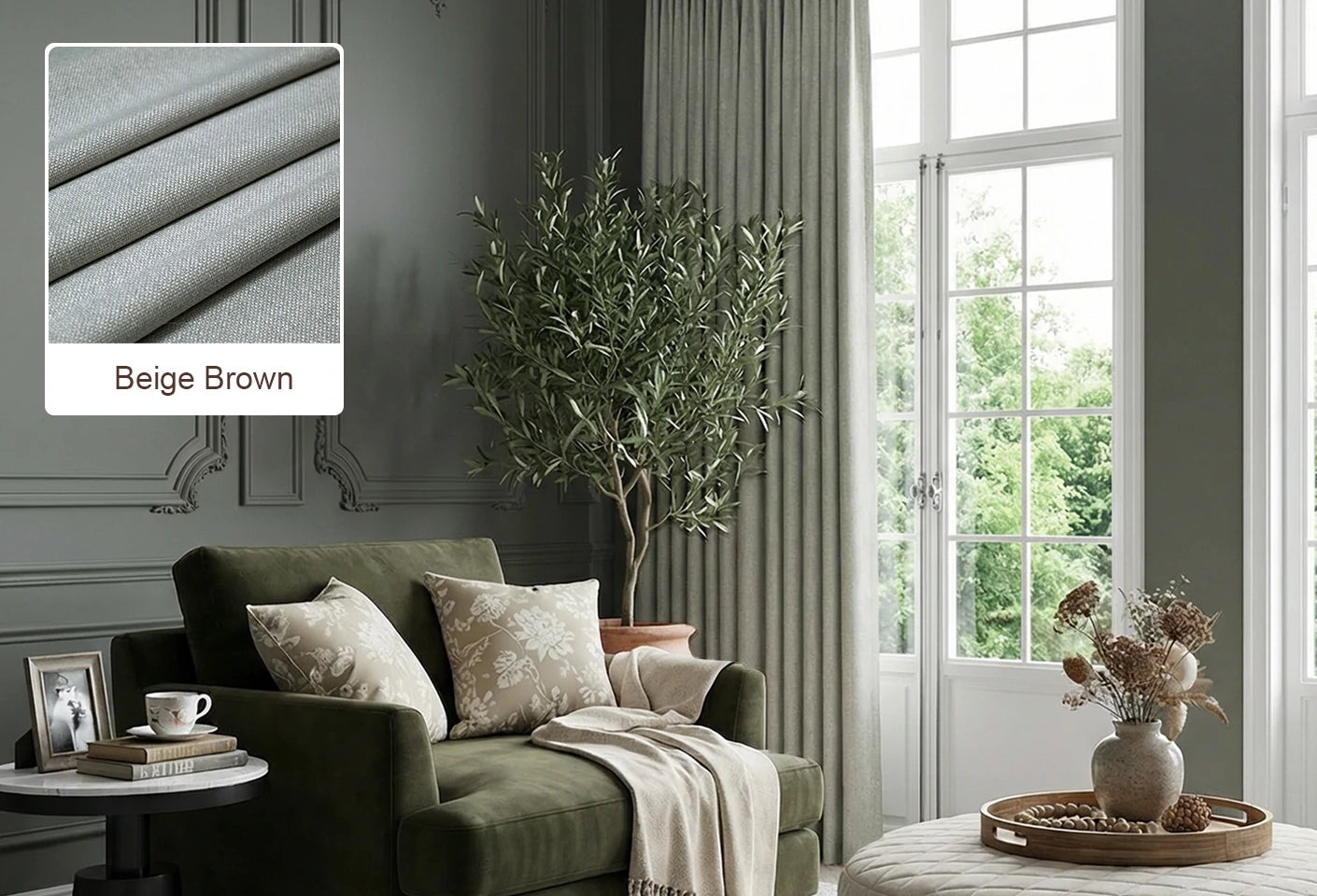 Lucas curtain fabric swatch