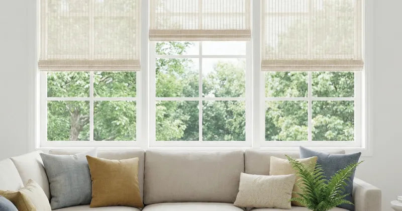 Clyde natural ramie woven wood shade