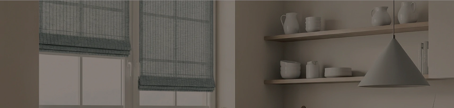 Seth roller shades in an elegant bedroom interior