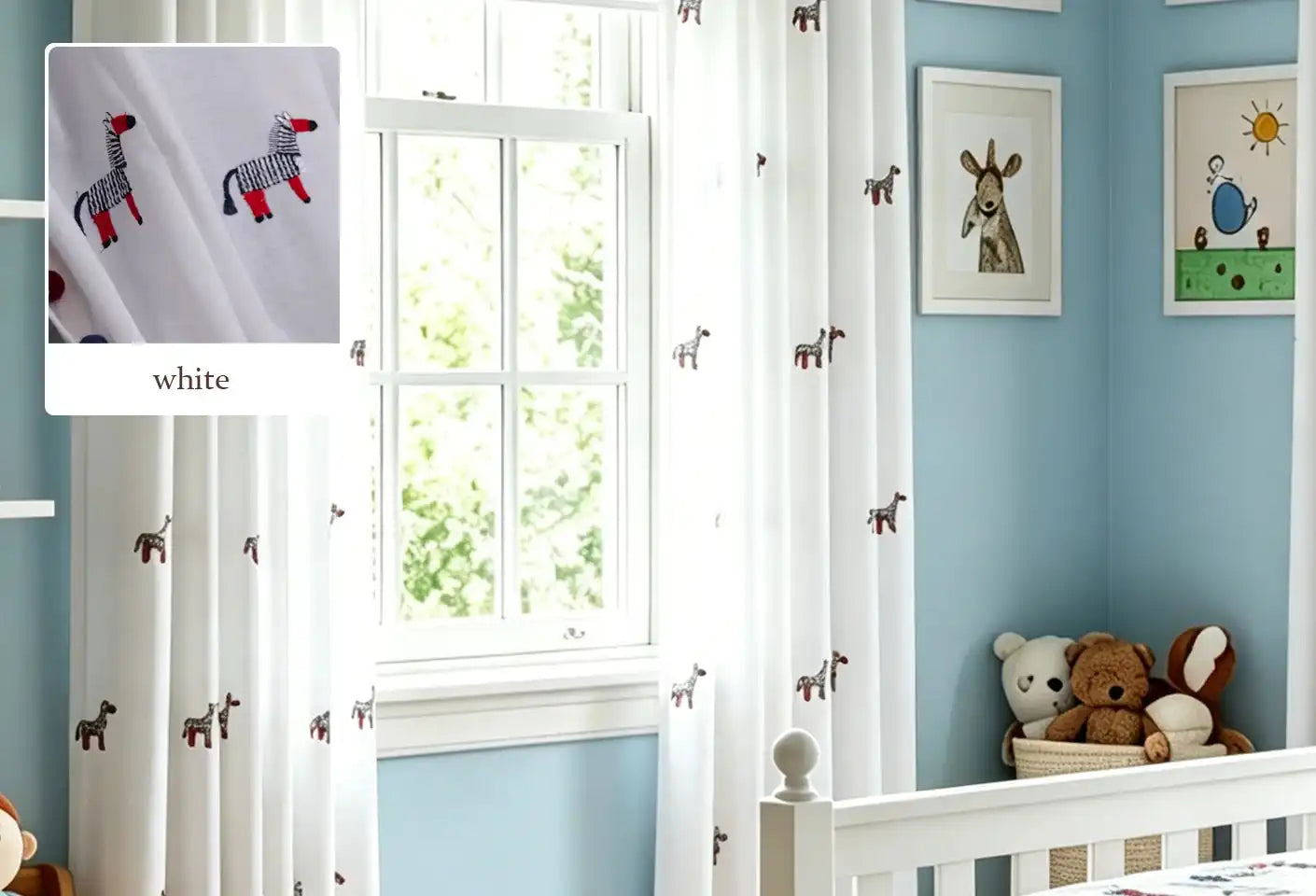 Pure white Ayla sheer curtain fabric swatch