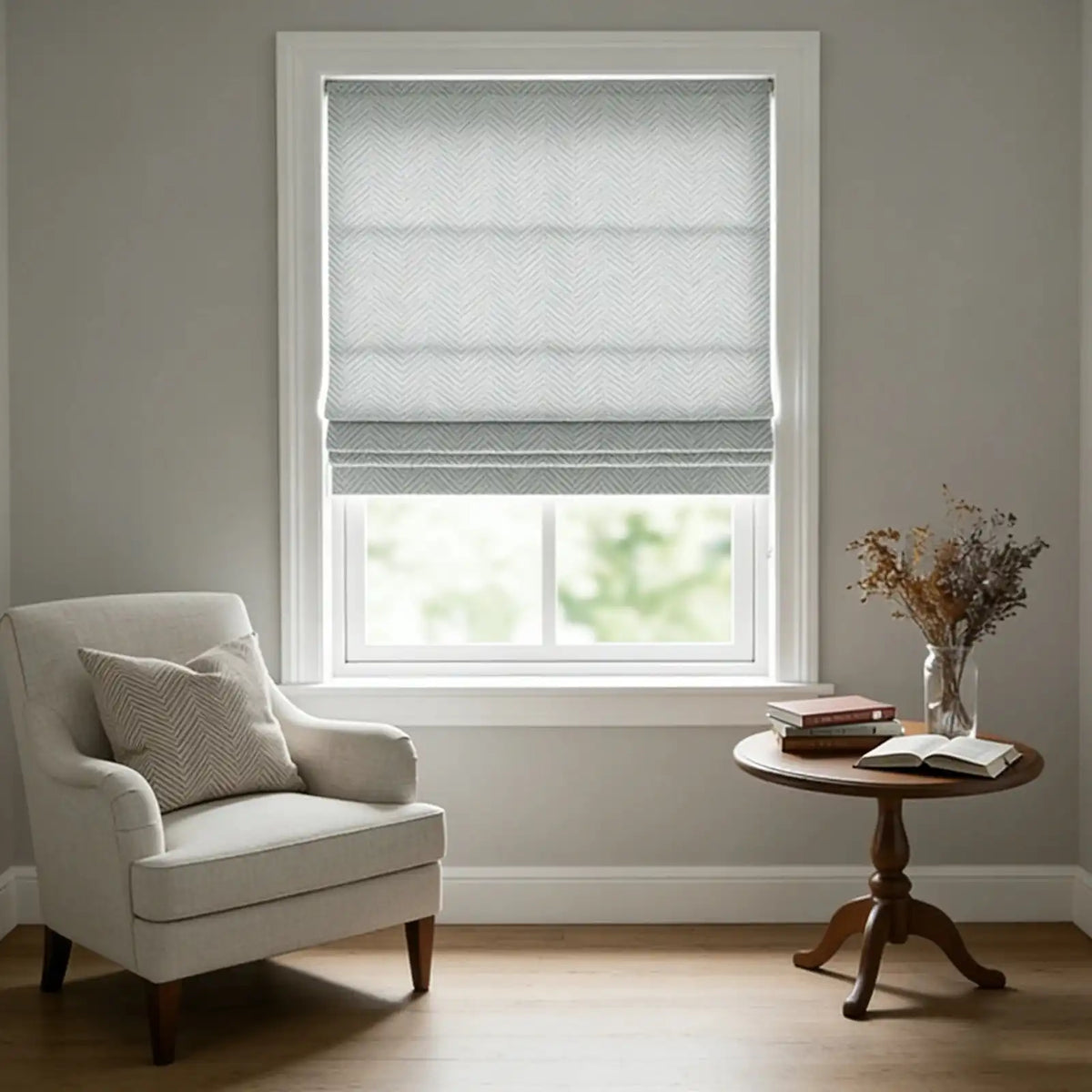 Orion Roman shade inside and outside mount details