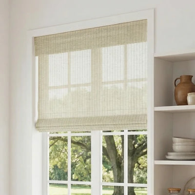 Seth motorized roller shade showing the blackout fabric