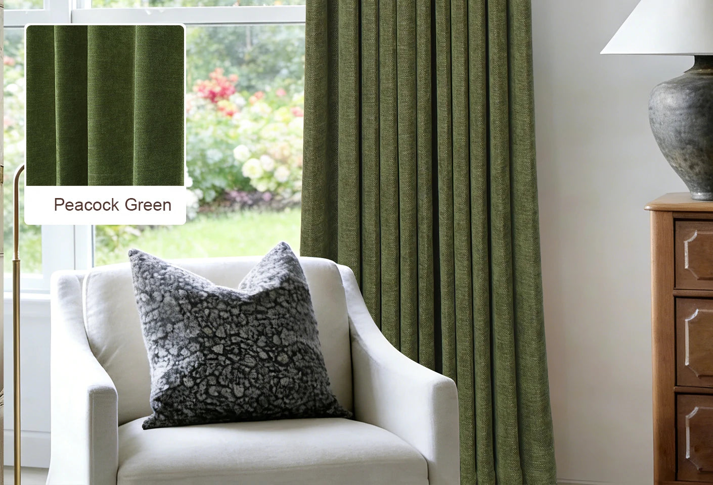 Light Brown Lucas curtain fabric swatch