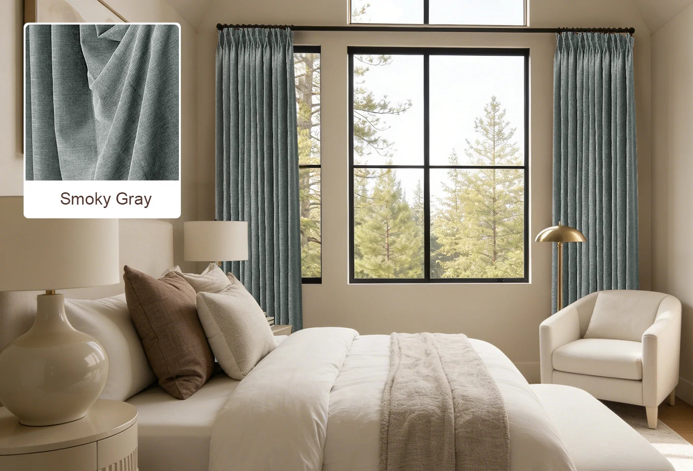 Light Brown Lucas curtain fabric swatch