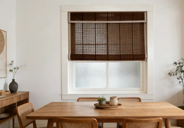 Clyde natural ramie woven wood shade