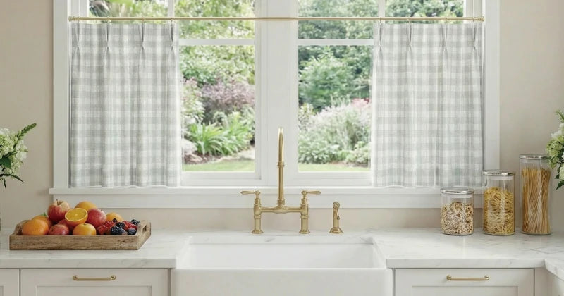 Ayla cafe curtains softly filtering kitchen light